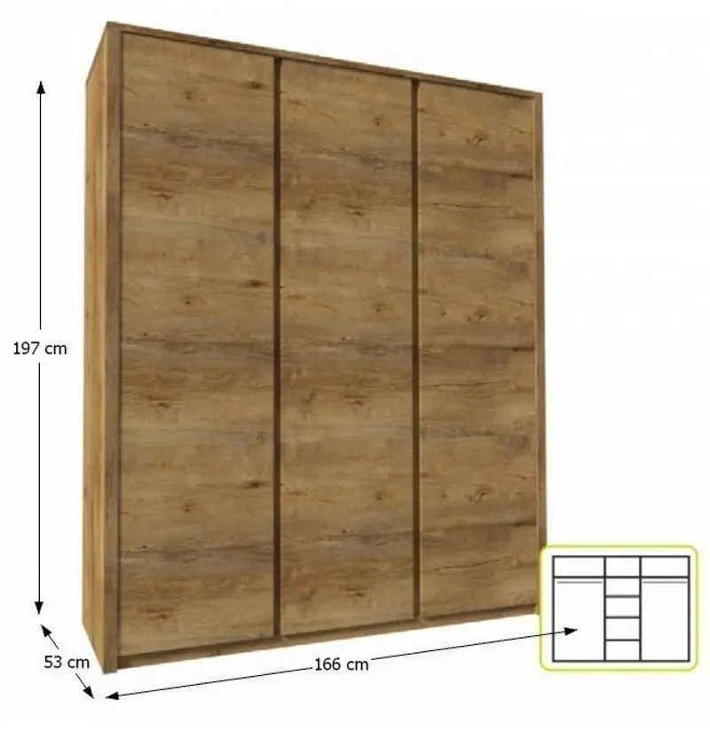 Шкаф Mobhaus Montana S3D (Lefkas Oak Dark)