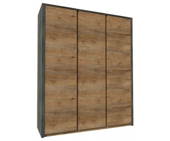 Шкаф Mobhaus Montana S3D (Lefkas Oak Dark/Gray Smooth)