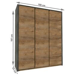 Шкаф Mobhaus Montana S3D (Lefkas Oak Dark/Gray Smooth) Thumb