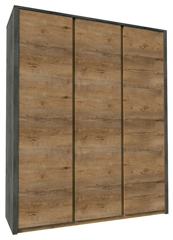 Шкаф Mobhaus Montana S3D (Lefkas Oak Dark/Gray Smooth)