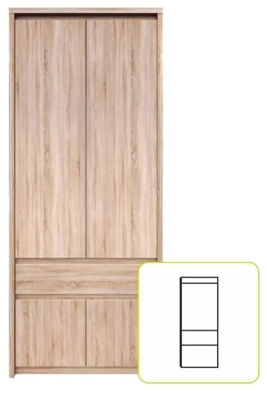 Шкаф Tempo Kondela Norty (Sonoma Oak) - 3