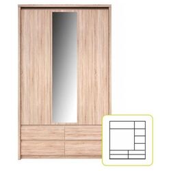 Шкаф Tempo Kondela Norty Typ 1 3D4S (Sonoma Oak) Thumb