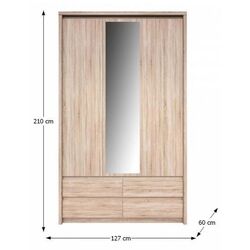 Шкаф Tempo Kondela Norty Typ 1 3D4S (Sonoma Oak) Thumb