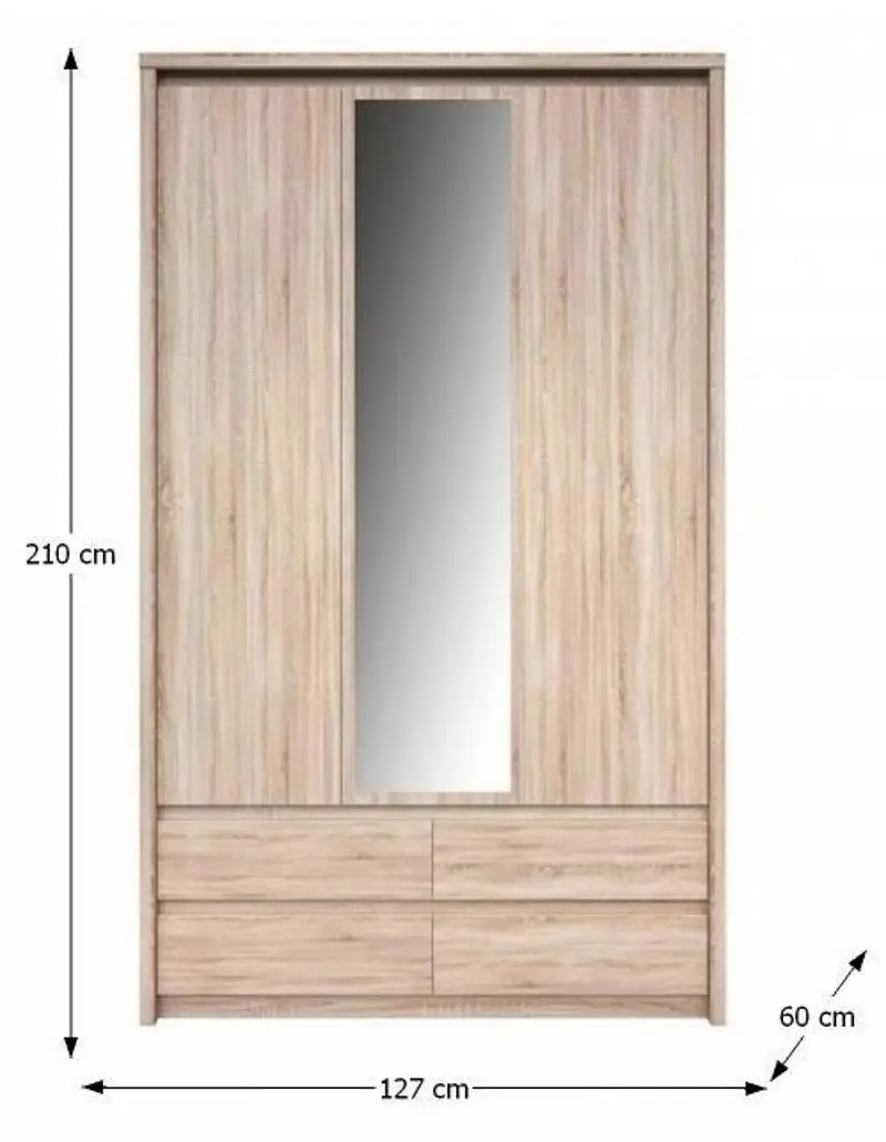 Шкаф Tempo Kondela Norty Typ 1 3D4S (Sonoma Oak)