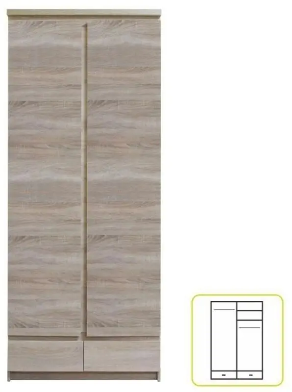 Шкаф Mobhaus Panama Typ 01 2D2S (Sonoma Oak)