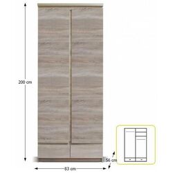 Шкаф Mobhaus Panama Typ 01 2D2S (Sonoma Oak) Thumb