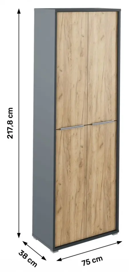 Dulap Tempo Kondela Rioma New Typ 05 (Graphite/Artisan Oak)