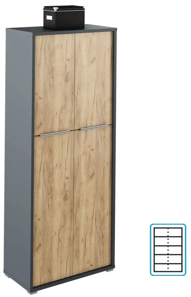 Dulap Tempo Kondela Rioma New Typ 07 (Graphite/Artisan Oak)