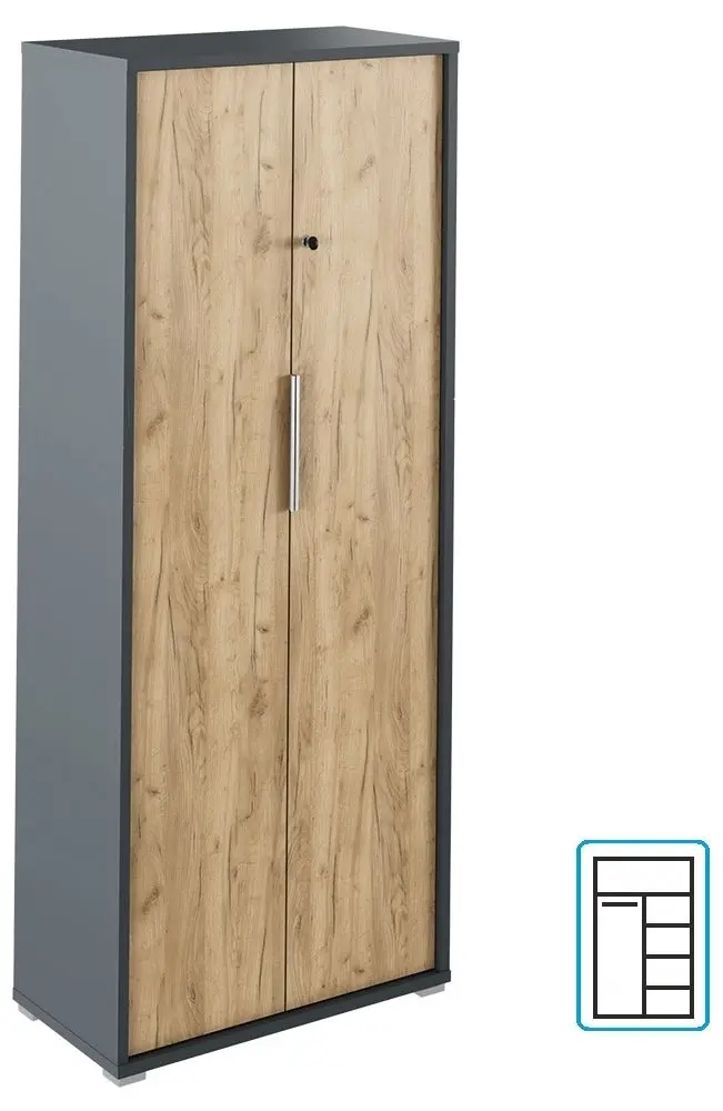 Dulap Tempo Kondela Rioma New Typ 14 (Graphite/Artisan Oak)