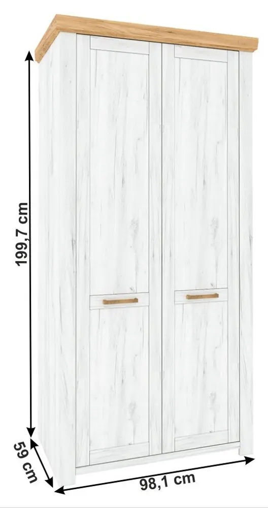 Dulap Tempo Kondela Sudbury F (Craft Oak Golden/Craft Oak White)