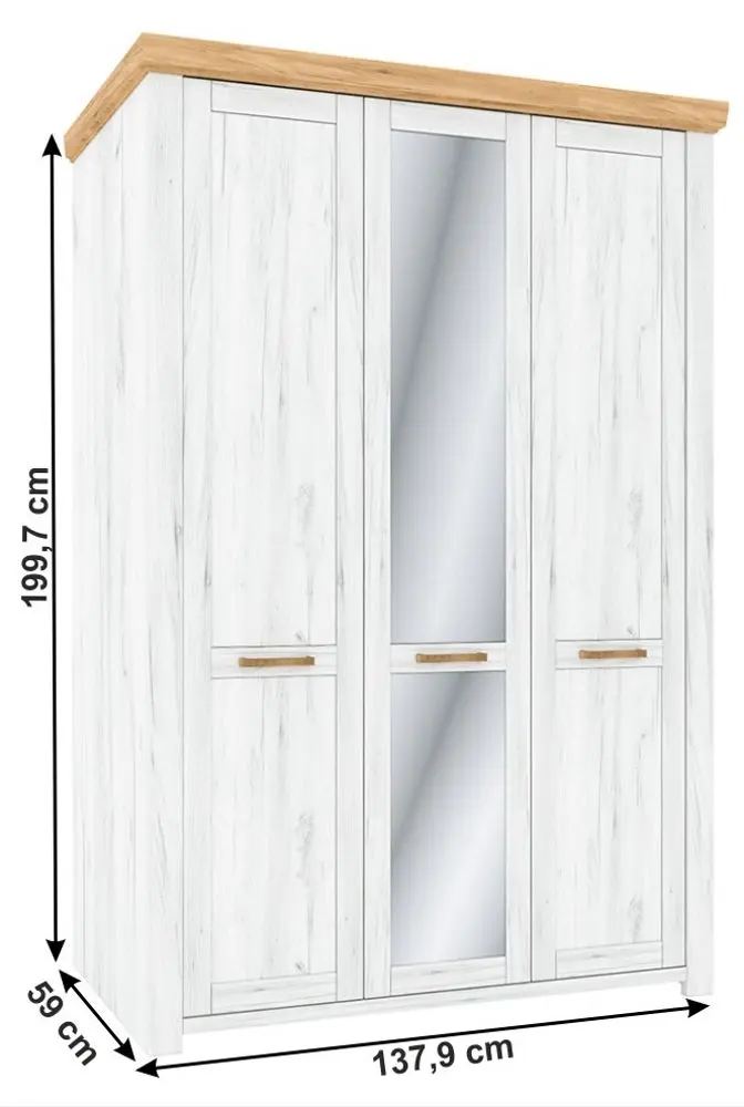 Dulap Tempo Kondela Sudbury H (Craft Oak Golden/Craft Oak White) - 3