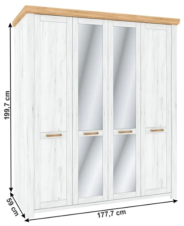 Шкаф Tempo Kondela Sudbury Q (Craft Oak Golden/Craft Oak White)