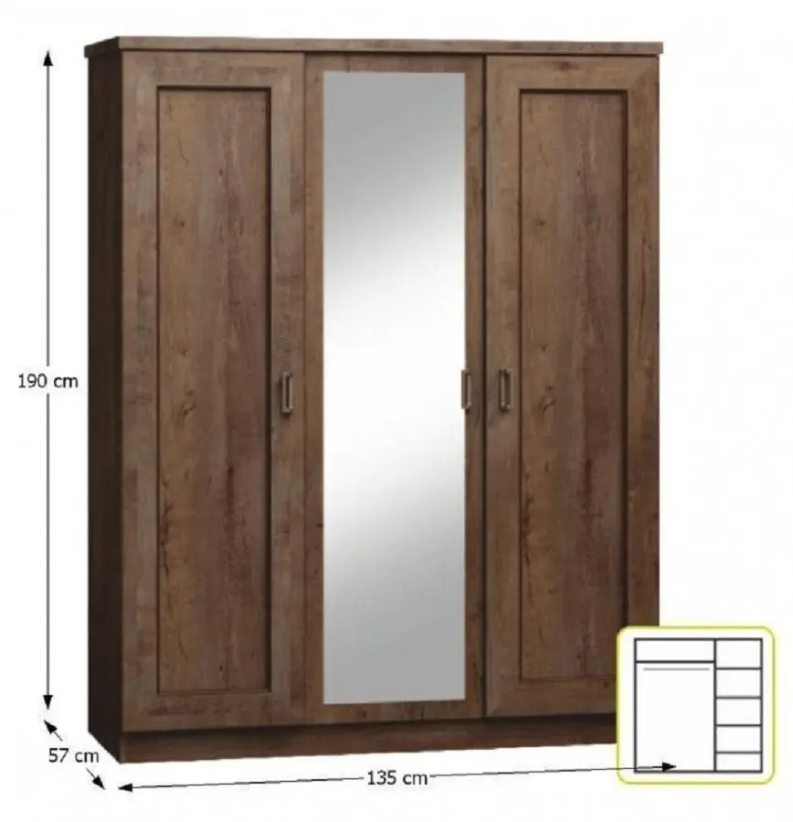 Шкаф Tempo Kondela Tedy Typ T15 (Lefkas Oak)