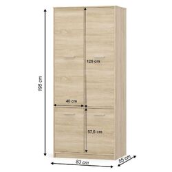 Шкаф Mobhaus Teyo 4D (Sonoma Oak) Thumb