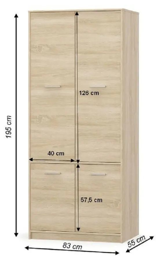 Шкаф Mobhaus Teyo 4D (Sonoma Oak) - 2