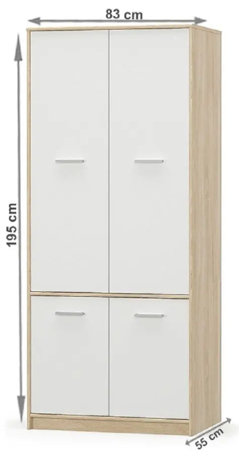 Шкаф Mobhaus Teyo (White/Sonoma Oak)