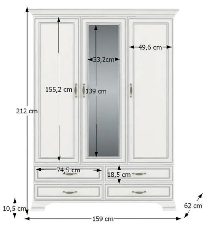 Dulap Mobhaus Tiffy 01 3D4S (Woodline Cream)