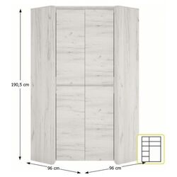 Шкаф угловой Tempo Kondela Angel Typ 21 (Craft White) Thumb