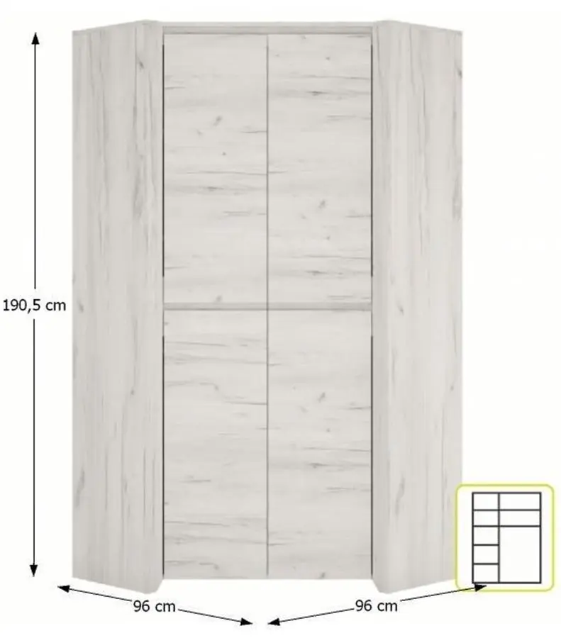 Шкаф угловой Tempo Kondela Angel Typ 21 (Craft White)