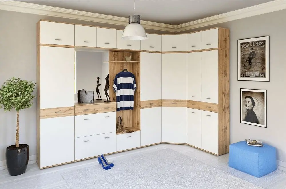 Шкаф угловой Mobhaus Cyril Typ 3 (Wotan Oak/White)