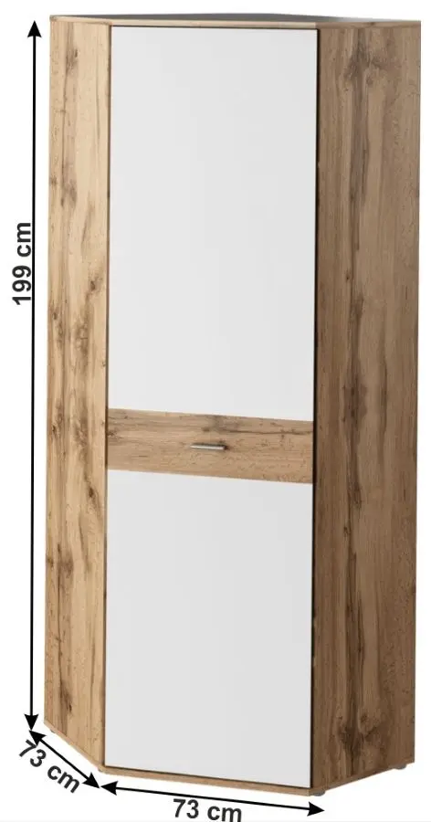 Шкаф угловой Mobhaus Cyril Typ 3 (Wotan Oak/White)