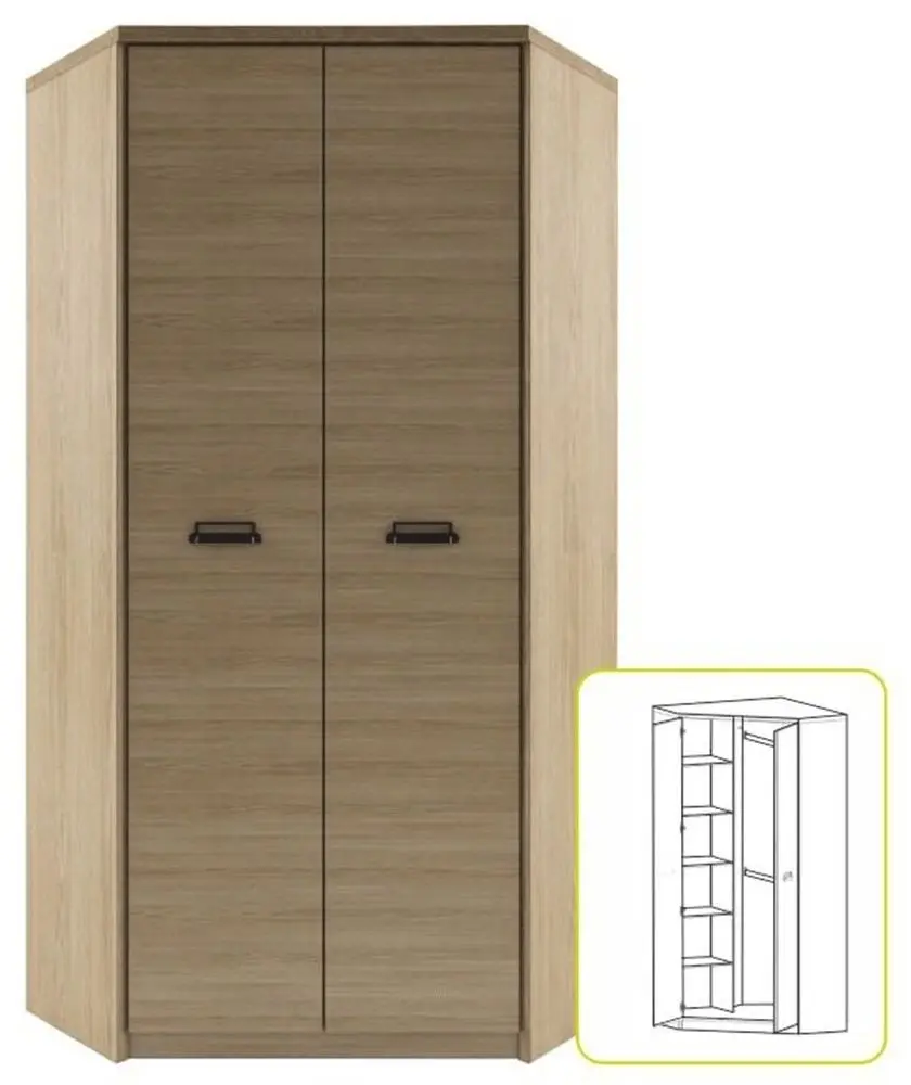 Dulap de colt Mobhaus Diaz 2D (Madura Oak/Wellington) - 2