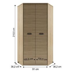 Dulap de colt Mobhaus Diaz 2D (Madura Oak/Wellington) Thumb