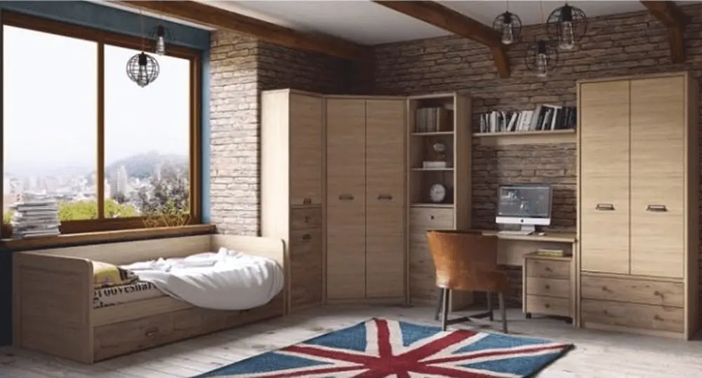 Dulap de colt Mobhaus Diaz 2D (Madura Oak/Wellington) - 4