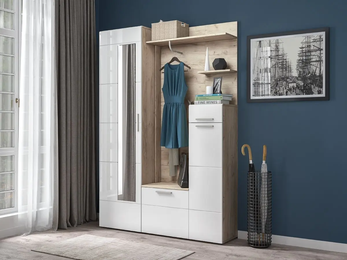 Penal Mobi Layn 08.122 (Craft Oak Gray/White Gloss) - 3