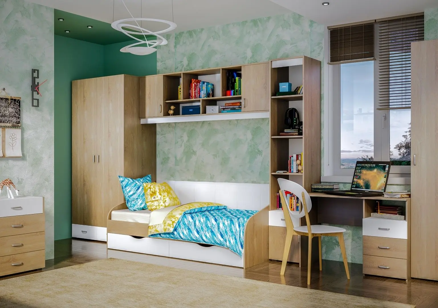 Пенал Mobi Линда 03.270 (Дуб Cонома/Белый) - 3