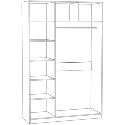 Dulap combinat Mobi Liverpul 08.45 (White/Ash Vanilla) Thumb