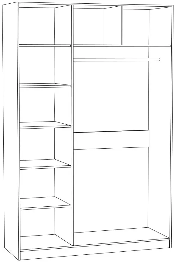 Dulap combinat Mobi Liverpul 08.45 (White/Ash Vanilla)
