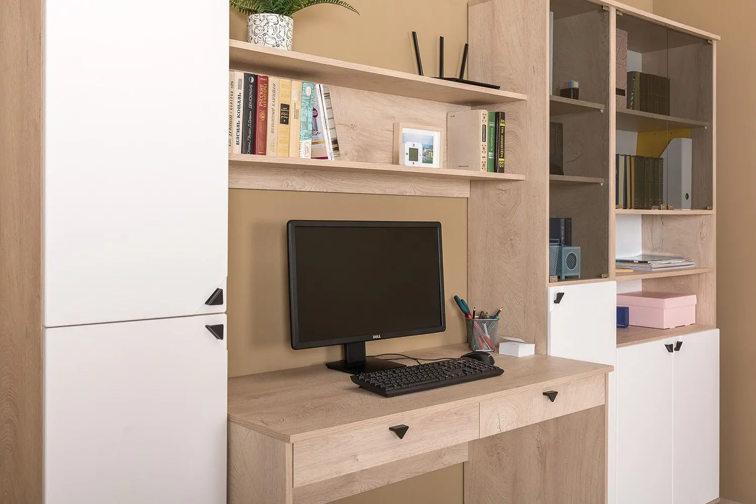 Dulap Mobi Boston 13.156 (Endgrain Oak Elegant/Milk Ricamo Soft) - 3