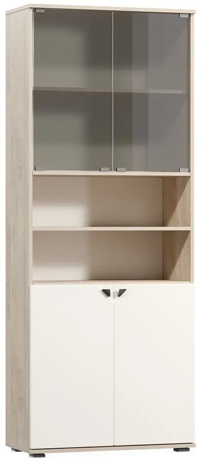 Dulap Mobi Boston 13.156 (Endgrain Oak Elegant/Milk Ricamo Soft)