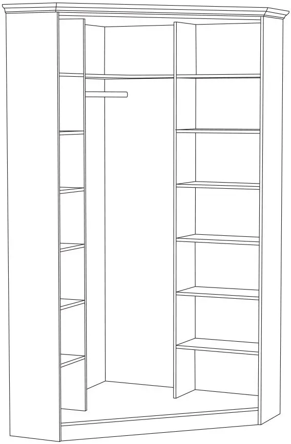 Dulap de colt Mobi Liverpul 13.124 (White/Ash Vanilla)