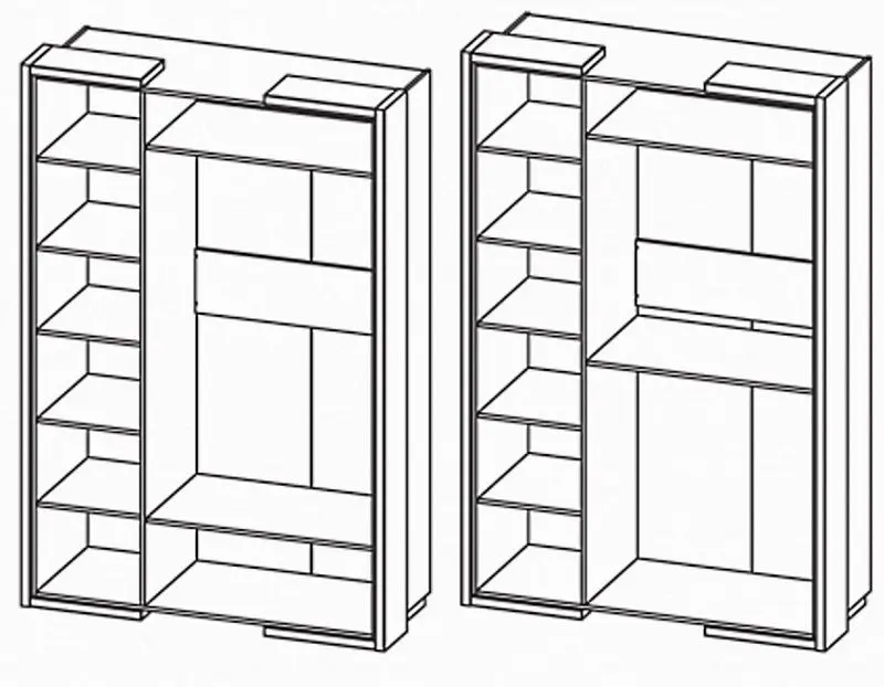 Шкаф Неман Барселона МН-115-03-220 (Дуб Ниагара/Белый Глянец) - 3