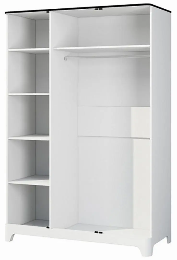 Dulap Неман Verona МН-024-03 (Gloss White/Matt Black) - 2