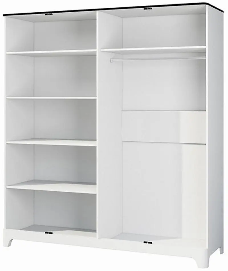 Dulap Неман Verona МН-024-04 (Gloss White/Matt Black) - 4