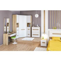 Dulap de colt Неман Leonardo МН-026-11 (Sonoma Oak/White Semi-Gloss) Thumb