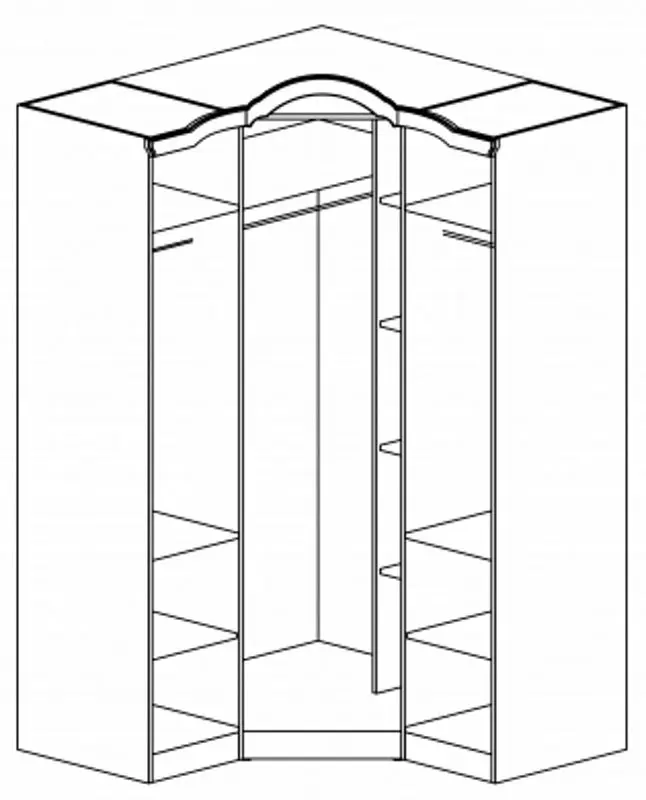 Dulap de colt Неман Orkhideya СП-002-18 (White Semi-Gloss)