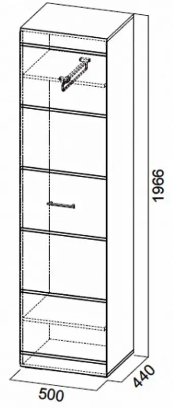 Dulap universal Просто хорошая мебель №1 1966 (Wenge Oak/Pearl)