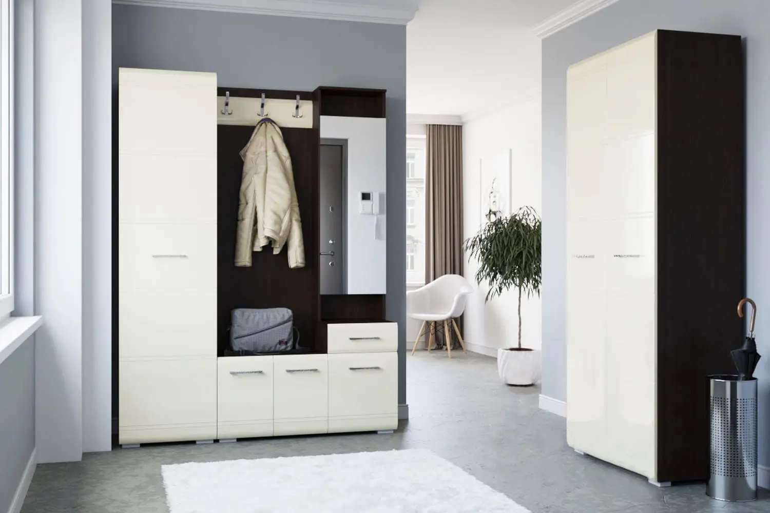 Dulap universal Просто хорошая мебель №1 1966 (Wenge Oak/Pearl)