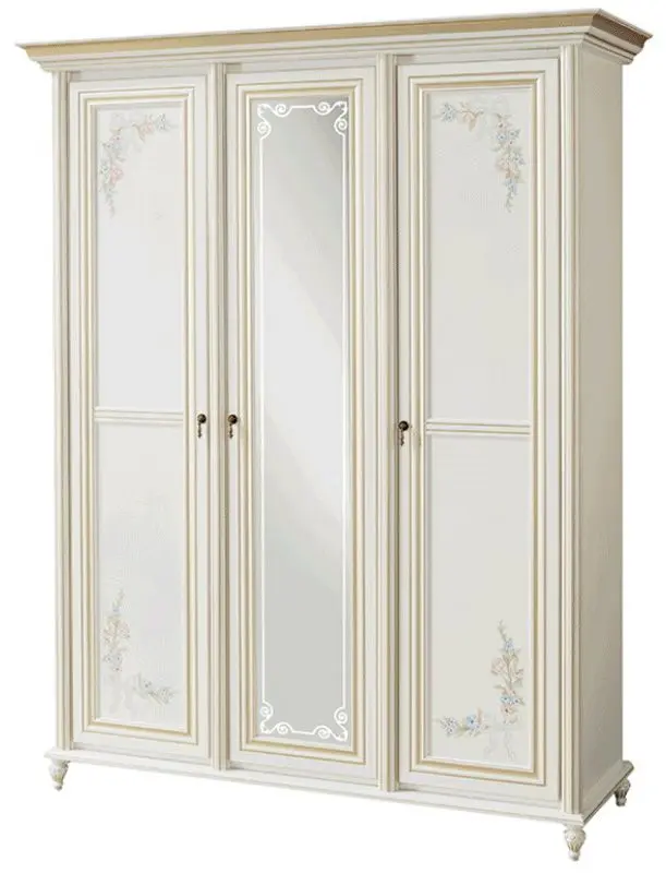 Dulap Skay Princessa White/Gold (cu trei usi)