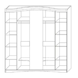 Шкаф Sokme Венера Люкс 5Д (Береза Полярная/Береза) Thumb
