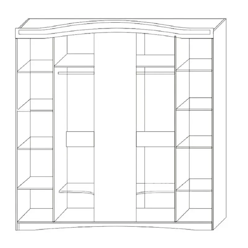 Шкаф Sokme Венера Люкс 5Д (Береза Полярная/Береза) - 3