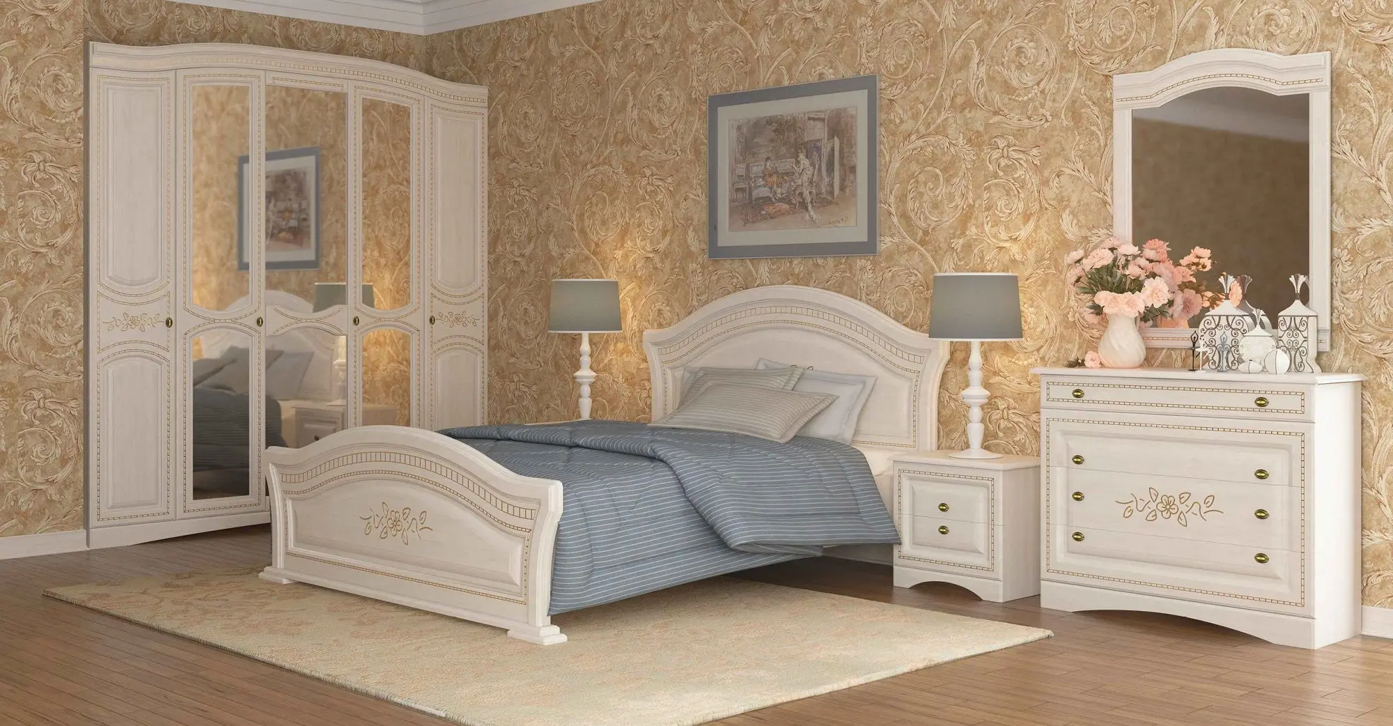 Шкаф Sokme Венера Люкс 5Д (Береза Полярная/Береза) - 4