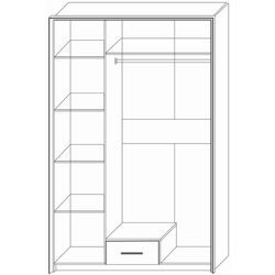 Dulap Sokme Skarlet 1360 3D (Wenge Magic/Sonoma Oak) Thumb