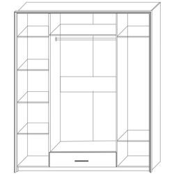 Dulap Sokme Skarlet 1800 4D (Wenge Magic/Sonoma Oak) Thumb