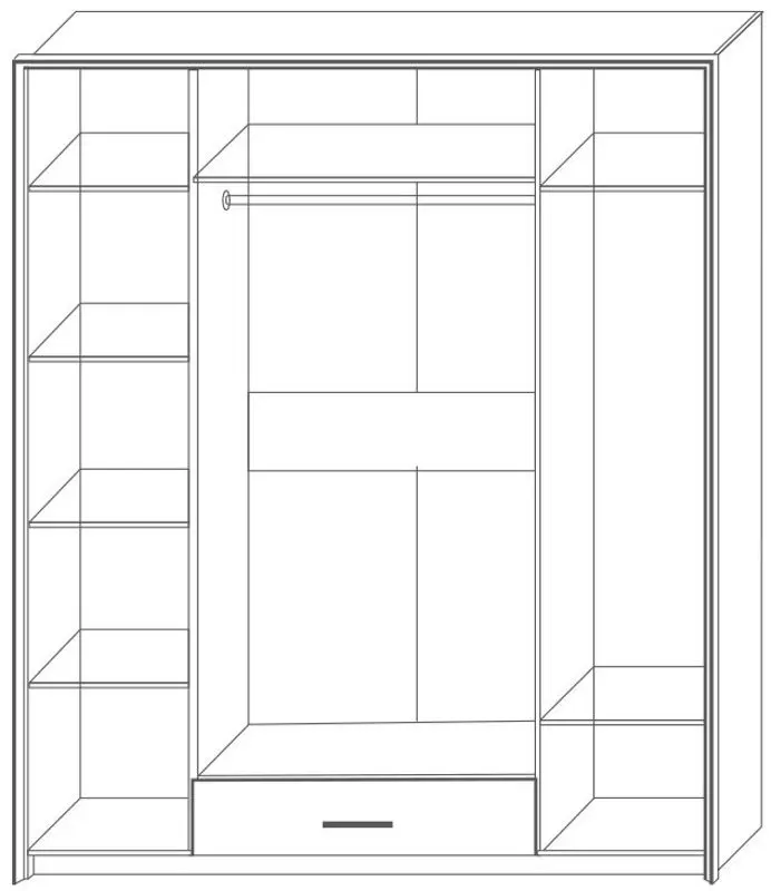 Dulap Sokme Skarlet 1800 4D (Wenge Magic/Sonoma Oak)