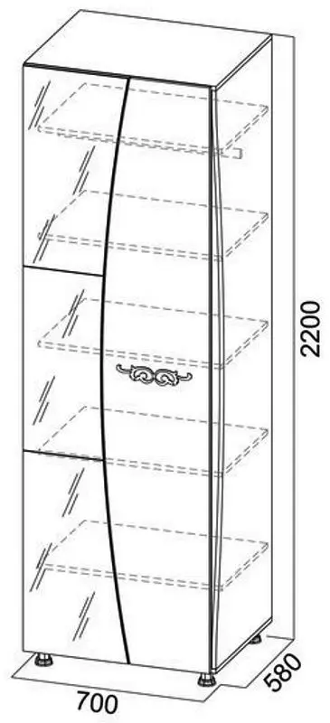 Dulap cu doua usi SV-mebel Laguna 7 (Ash Shimo Dark/Pearl) - 3
